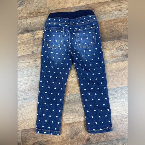 Heart Patterned Blue Jeans Cat&Jack 3t - Picture 3 of 3